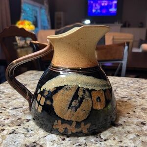 Vintage Pitcher MCM Studio Art Pottery Richard Stafford Signed Cabin Farmhouse